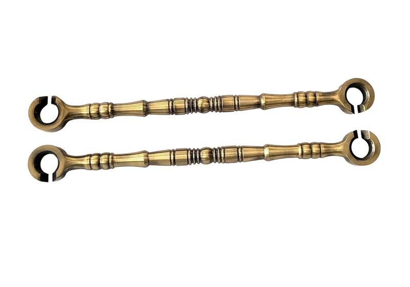 Proniks Decorative Swing Rod Saliya Chain Set Antique Bronze Finish 16mm 4Pcs Bamboo Style Holders with 2Pcs SHooks for All Kind of Swings Hanging - Image 4