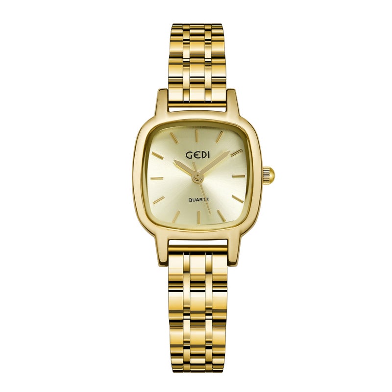 Generic Waterproof Steel Strap Ladies Timepiece gold shell gold plate gold belt 