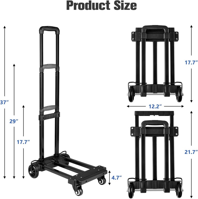 KEDSUM Folding Hand Truck Dolly Fit to Infant Booster Solid Construction Portable Car Seat Stroller for Airport Compact and Lightweight Luggage Cart for Airport Travel Moving Use 290LBS - Image 2