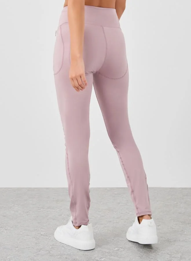 ستايلي اكتيف ليجنز بخصر عريض وجيب بسحاب