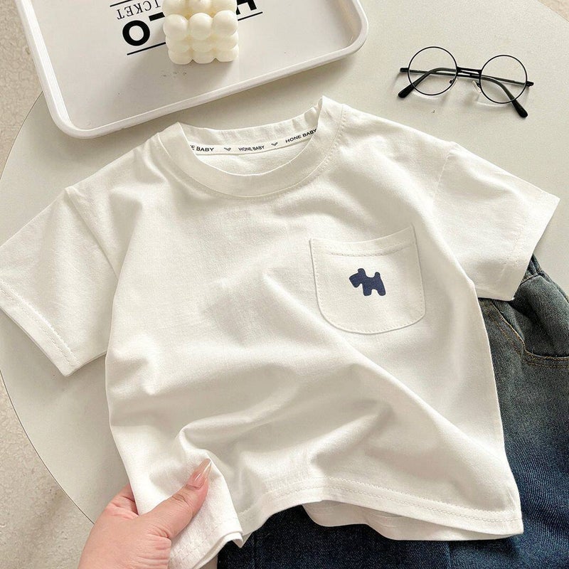 Kids Cotton Short Sleeve T-Shirt Cartoon Print - Image 1
