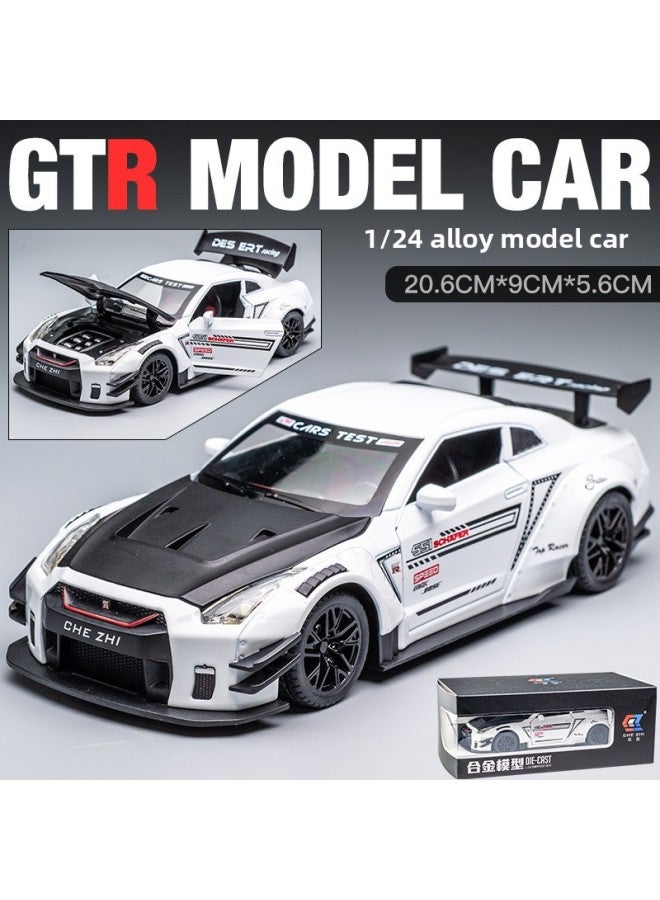 Alloy Car Toy Nissan GTR Sports Car Toy Alloy Car Model Simulation Alloy Car Model Generation-Color:1:24 Nissan GTR Track Version White - Image 1