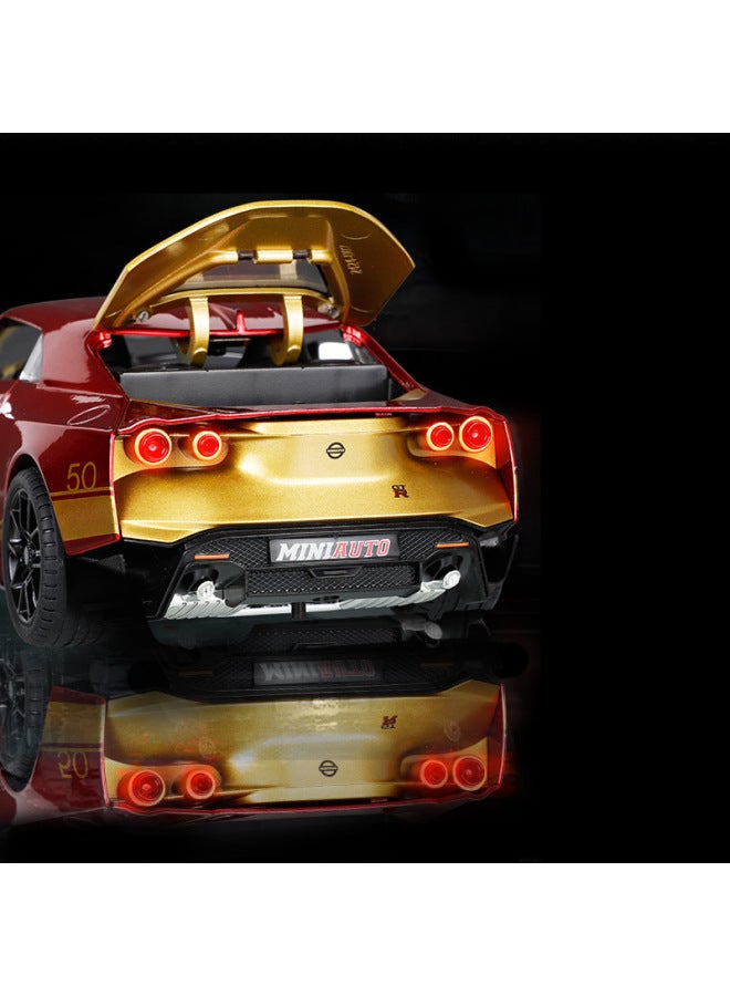 Alloy Car Toy Nissan GTR Sports Car Toy Alloy Car Model Simulation Alloy Car Model Generation-Color:1:24 Nissan GTR Track Version White - Image 4