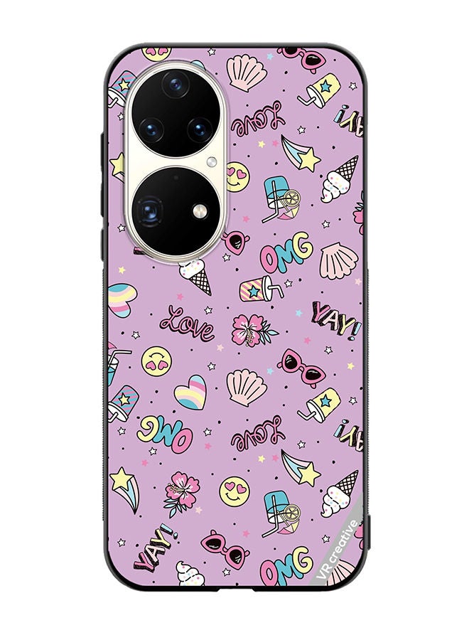 VR CREATIVE Protective Case Cover For Huawei P50 Pro Cute Star Girl Design Multicolour - Image 1