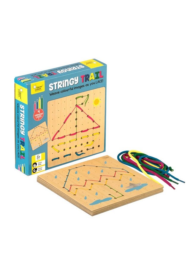 Clever Cubes Stringy Trail, Motor Skills Games, Activity Games, Educational Games, Return Gifts for Kids, Multicolour - Image 1