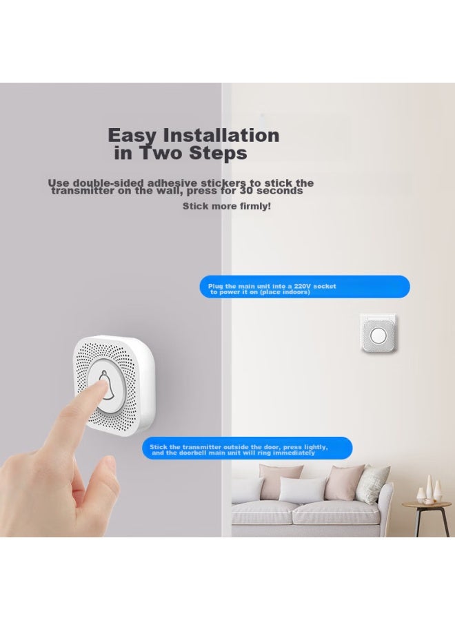 Pgst Wireless Home Smart Doorbell With Long-range Electronic Remote Control, Two-way Communication For Elderly And Patients - Image 3