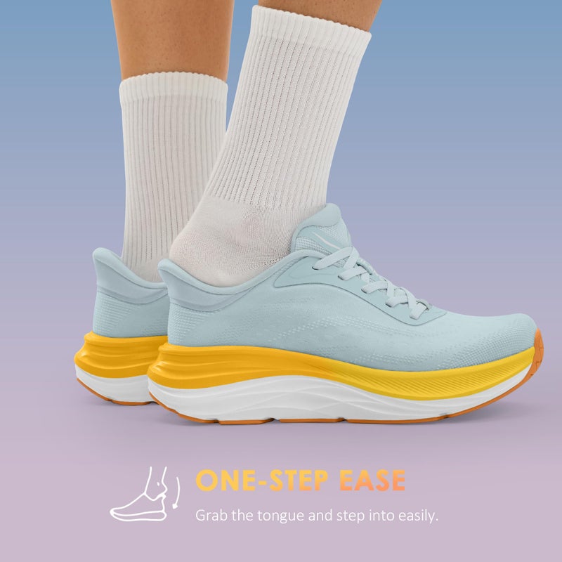 Vilanva Women's Walking Shoes Cushion Comfortable Running Tennis Shoes Non-Slip Workout Gym Athletic Breathable Fashion Sneakers (Light Blue 8.0) - Image 4