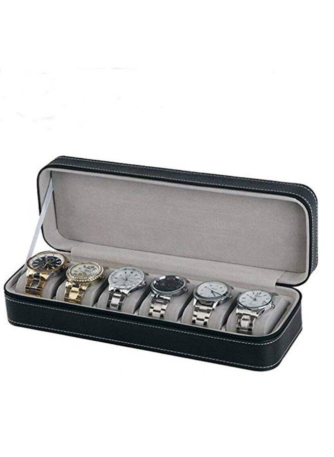 Generic - 6-Slot PU Leather Watch Box - Image 1