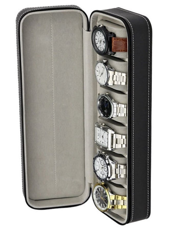 Generic - 6-Slot PU Leather Watch Box - Image 1