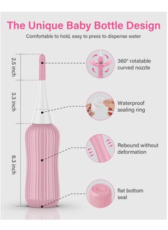 Y&D Peri Bottle for Postpartum Essentials 15 oz Feminine Care Travel Bidet Portable with 2 Food Grade Silicone Nozzles Bag Cleaning Brush 450 ml Large Capacity  - Image 3