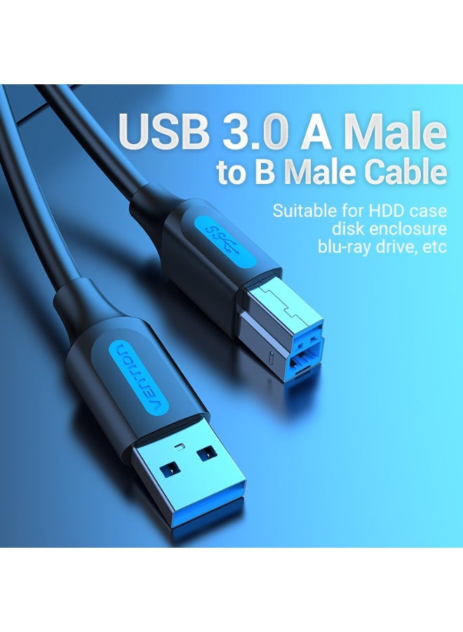 VENTION USB 3.0 A Male to B Male Cable 0.5M Black PVC Type Model # COOBD - Image 2