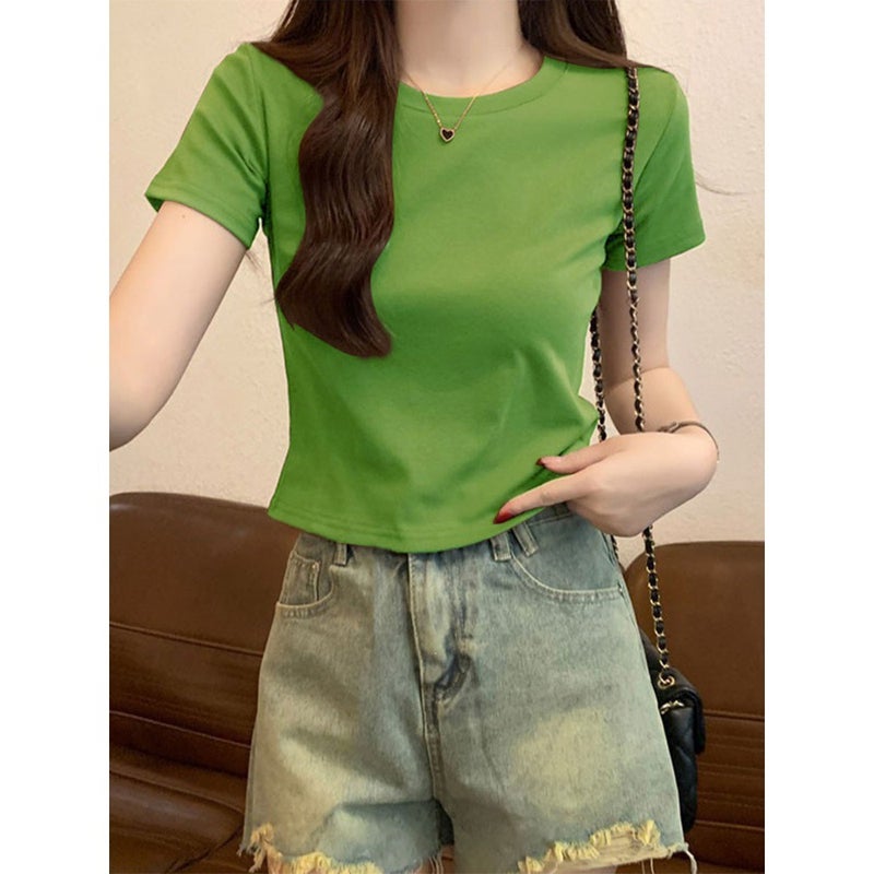 2026 New Summer Cotton Short-Sleeve Women''s Fashion T-Shirt, Stylish and Versatile, Youthful and Slimming Fit Top - Image 5