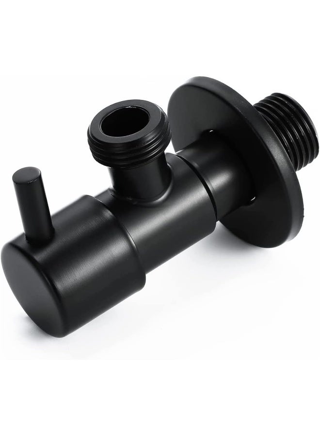 Royal Apex Angle Stop Valve 1/2 Inch X 1/2 Inch Matte Black Shut Off Water Control Single Handle Shower Triangle For Bathroom Toilet Bidet - Image 1
