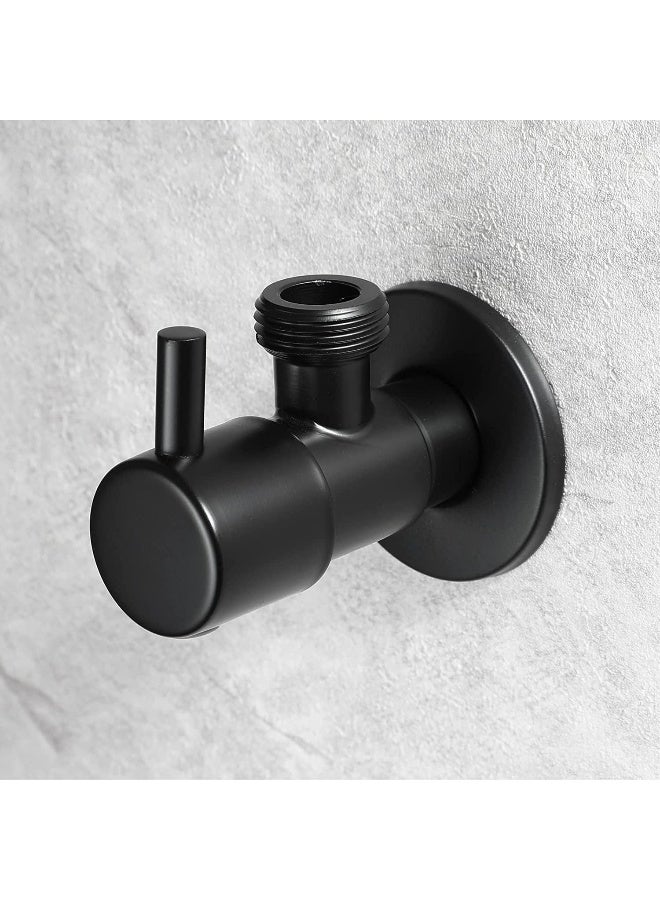 Royal Apex Angle Stop Valve 1/2 Inch X 1/2 Inch Matte Black Shut Off Water Control Single Handle Shower Triangle For Bathroom Toilet Bidet - Image 4