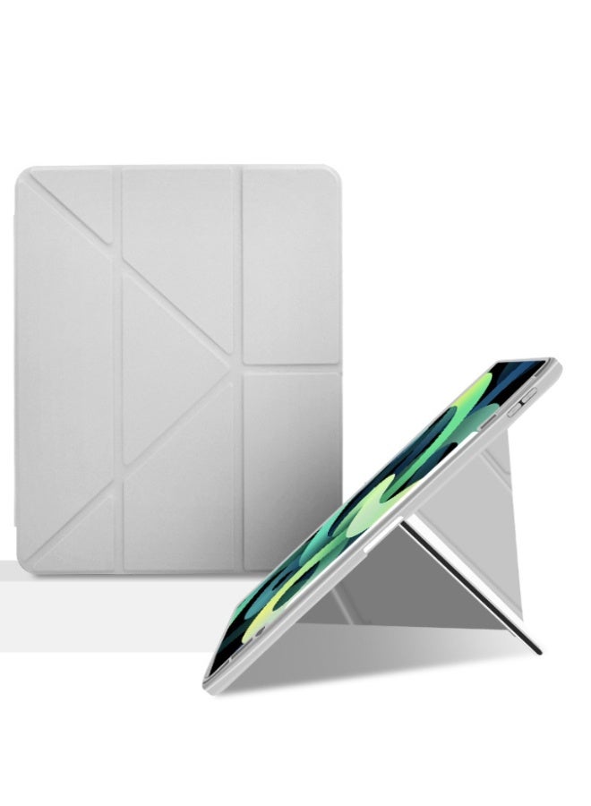 for Samsung Galaxy Tab A9 Plus Case Cover, ثلاثي الطي تصميم على شكل Y, زاوية متعددة, جلد غطاء اللوح مع فتحة القلم, تلقائي الاستيقاظ / النوم, رمادي - Image 2