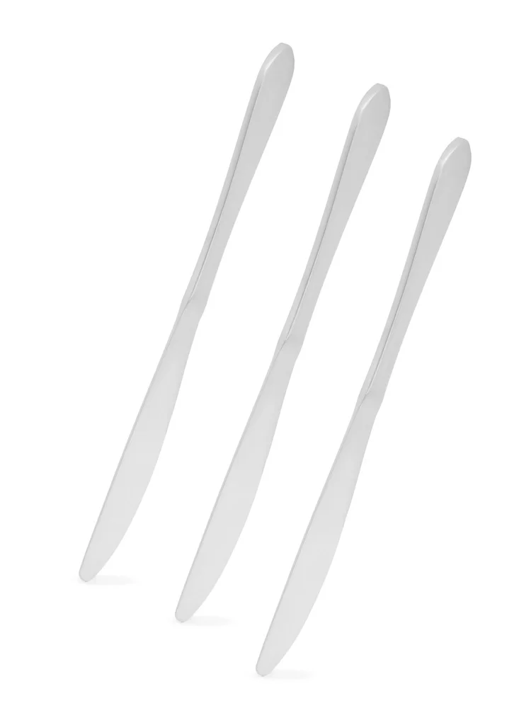 فيسمان 3-Piece Dinner Knife 23cm, Stainless Steel Cutlery Set Flor Series, Silverware Set Dinner Knives Pack of 3, Non Slip Grip Handle | Mirror Polished | for Home, Kitchen, Restaurant