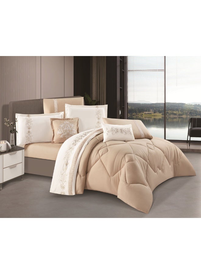 Hours Horse 4-piece single-size comforter set, embroidered with a modern and distinctive pattern  - Image 1