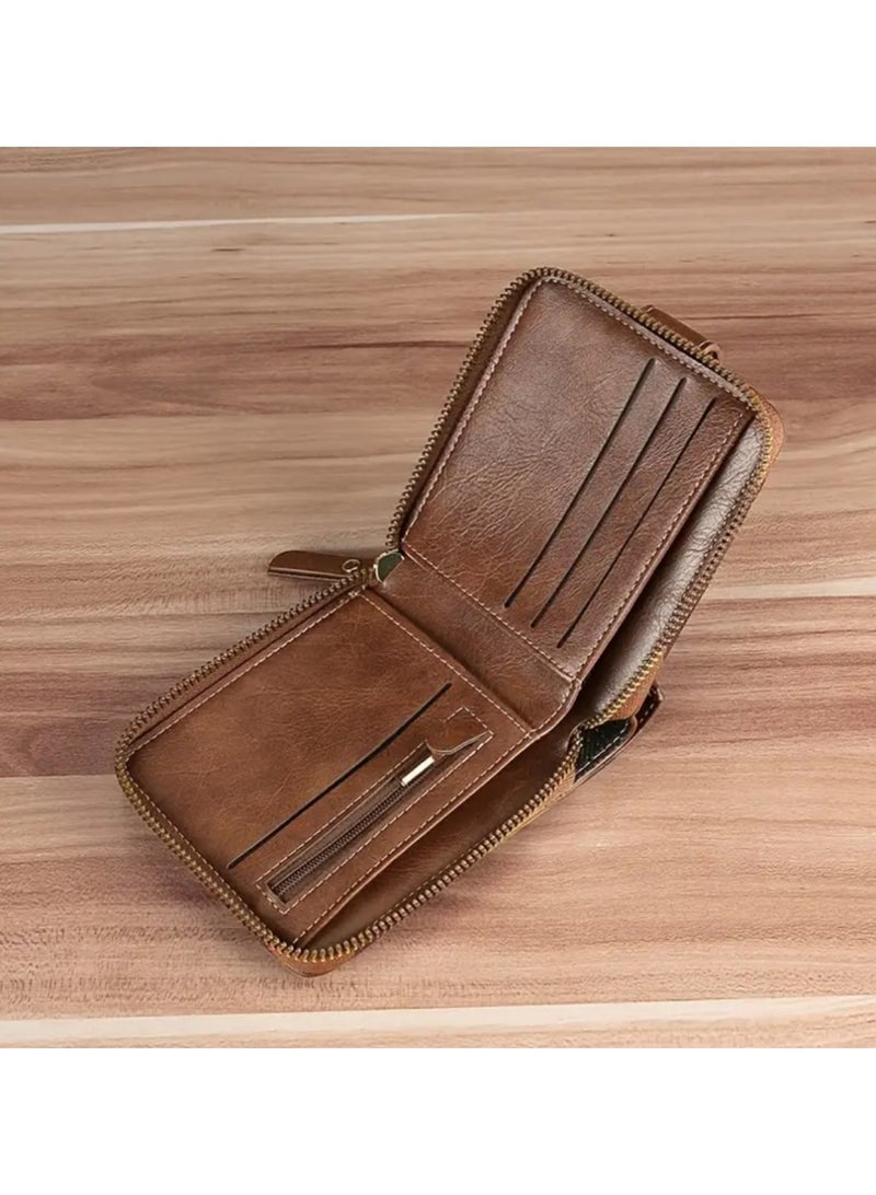 كاوبوي محفظة كاوبوي بشعار خمسون – محفظة جلدية عتيقة بتصميم كلاسيكي قديم أنيق ومتينة للرجال - Image 2