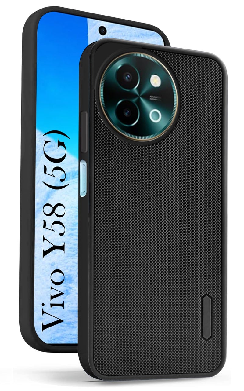 Jkobi غطاء خلفي سيليكوني من Jkobi لهاتف Vivo Y58 5G (تصميم ملمس مريح | حماية الكاميرا | نحيف وخفيف الوزن | لمسة ناعمة وشعور | أسود) - Image 4