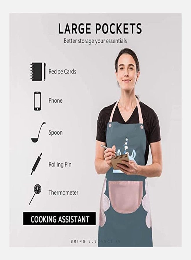 SHOPELLA مريلة طبخ من شوبيلا | مريلة طاهٍ قابلة للتعديل ومقاومة للماء مع جيب، مريلة مطبخ نسائية منزلية مريحة للطبخ، مريلة طاهٍ للمطاعم | عبوة من قطعة واحدة (متعددة الألوان) - Image 5