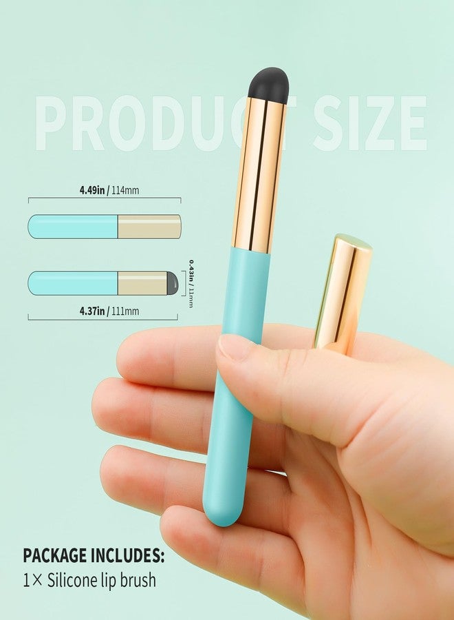DUcare Fingerlike Silicone Lip Brush | Multi-purpose Makeup Blending Lipstick Brush with Lid (Blue) - Image 4