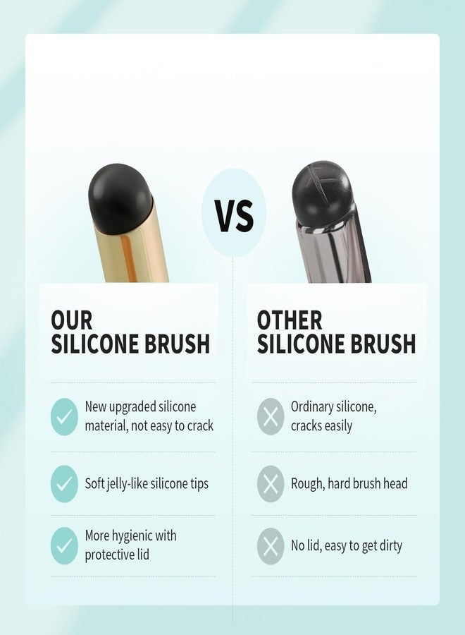 DUcare Fingerlike Silicone Lip Brush | Multi-purpose Makeup Blending Lipstick Brush with Lid (Blue) - Image 3