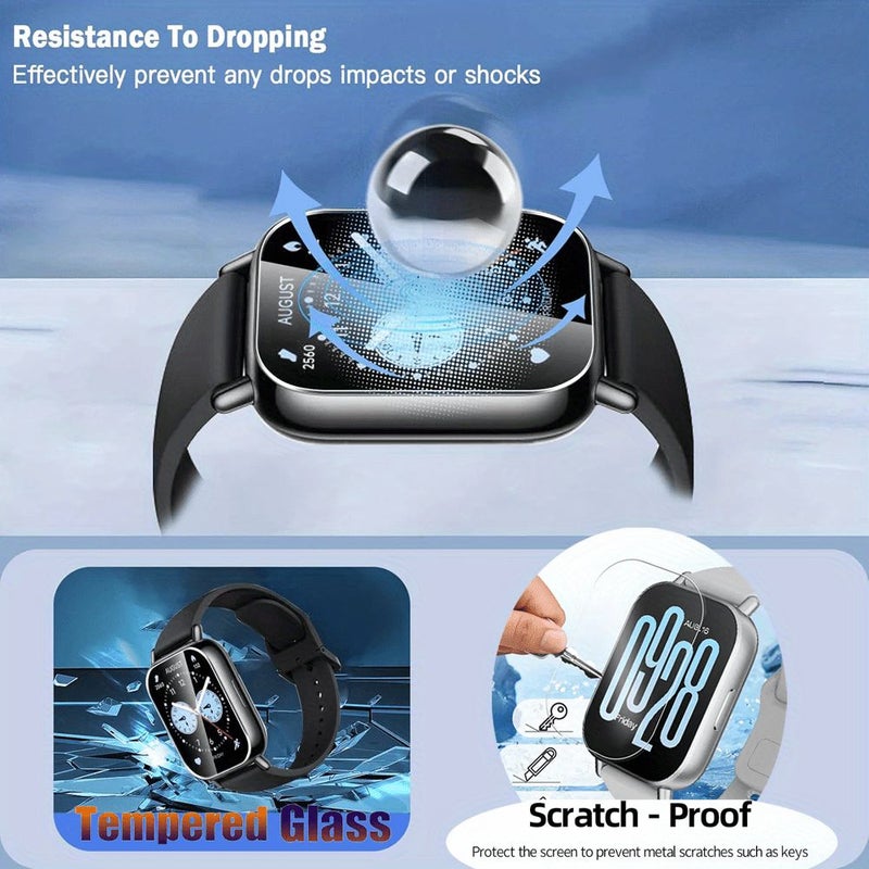 5 Transparent Glass Screen Protector Set For Redmi Watch 5 Active HD Anti Scratch - Image 3