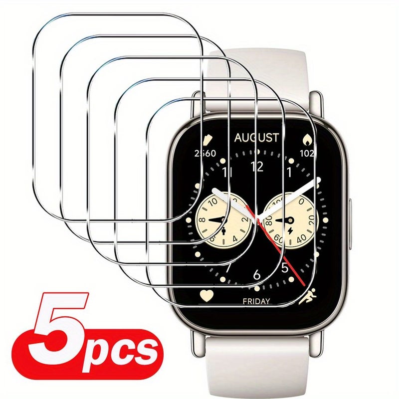 5 Transparent Glass Screen Protector Set For Redmi Watch 5 Active HD Anti Scratch - Image 1