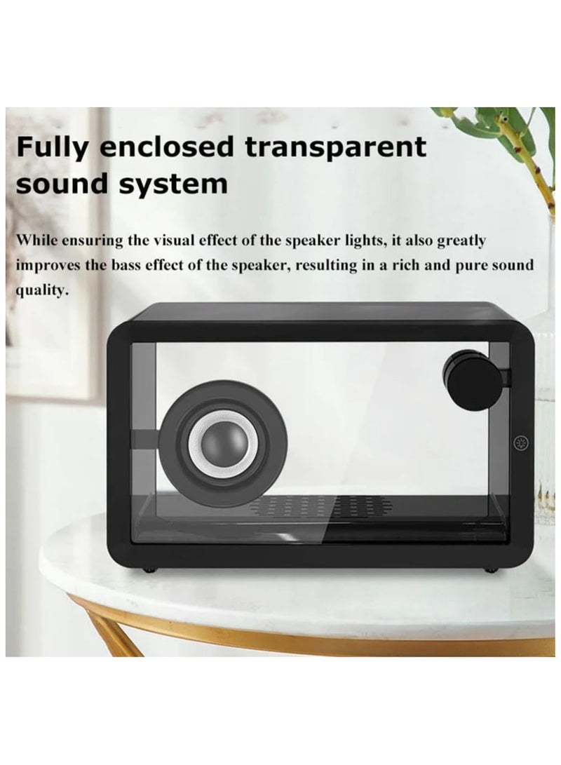 Retro Bluetooth Speaker New Portable Speaker Transparent Glass Hi-Fi Audio Speaker Bar Colorful Ambient Light Music Player - Image 2