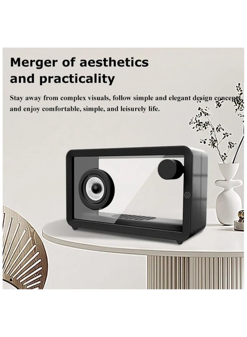 Retro Bluetooth Speaker New Portable Speaker Transparent Glass Hi-Fi Audio Speaker Bar Colorful Ambient Light Music Player - Image 3