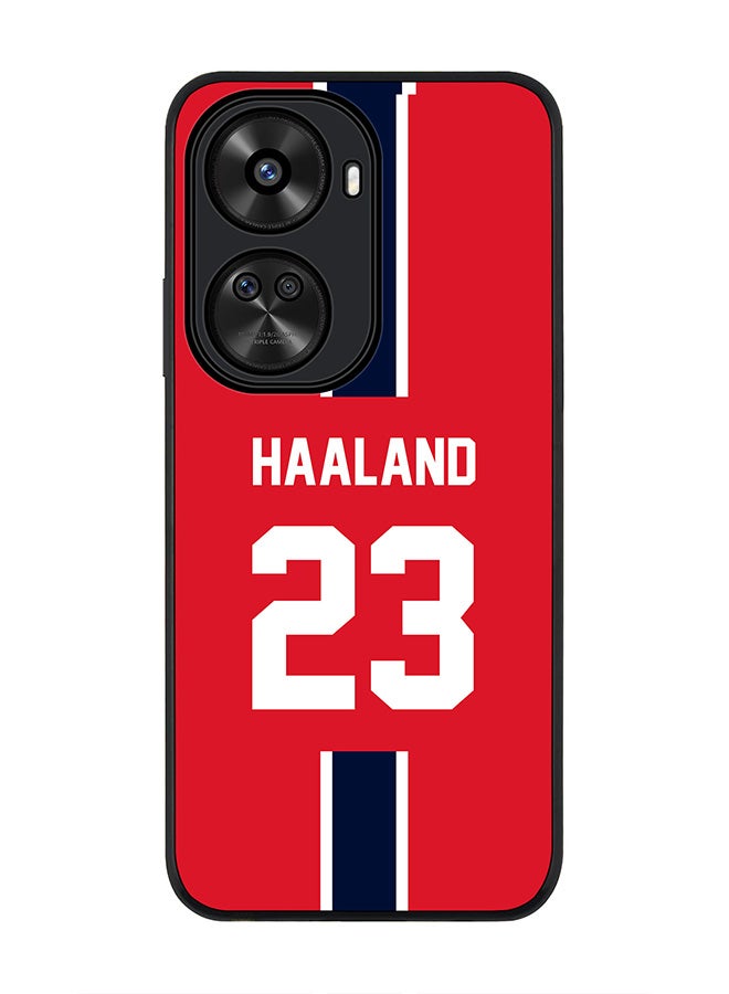 Stylizedd Rugged Black edge case for Huawei nova 12 SE / Huawei nova 11 SE 4G, Slim fit Flexible Thin Cover - Football Team - Norway, Player Name - Haaland - Image 1