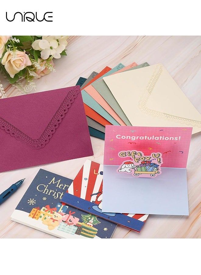 Unique 10Pcs Gift Card Envelope, 11.3*16cm Color Envelope, Paper Gift Card Holder Mini Greeting Card Envelope for Graduation, Birthday, Wedding, Multicolor  - Image 5