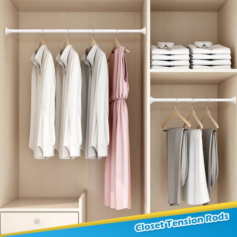 MOEROTER Spring Curtain Rod 33 to 56 Inch Adjustable White Curtain Rod No Drilling Non-Slip Expandable Tension Rod for Window, Doorway, Closet, Door, Wardrobe - Image 5