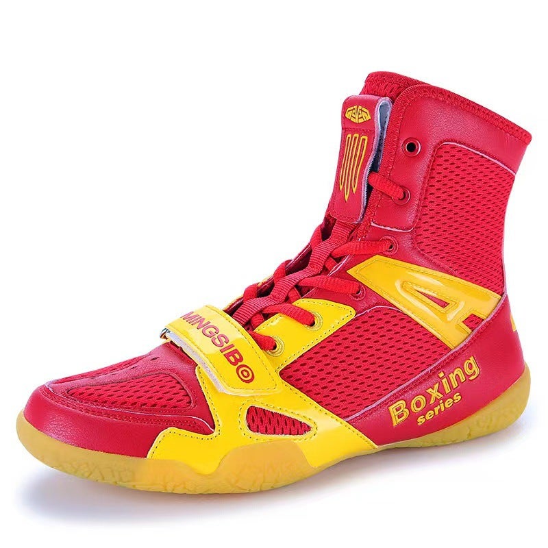 Boxing Shoes Children Adult Plus Size Men And Women High-Top Wrestling Sanda Shoes Indoor Training Competition Shoes Squat Fighting Shoes - Image 4