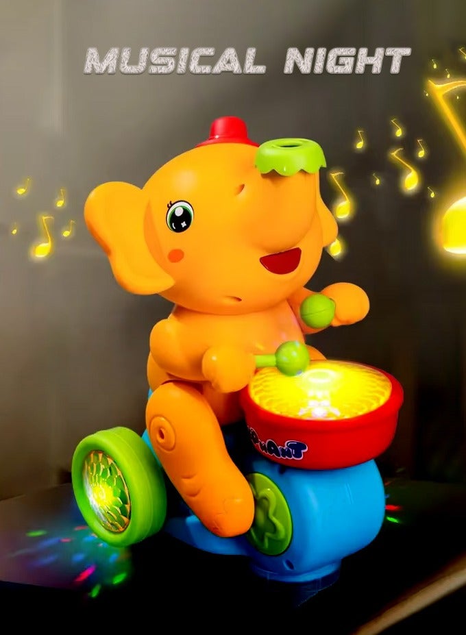 CLEAR TONE Musical Elephant Toy with Levitating Ball & 3D Flashing Lights | Interactive Drum Playing and Music | Electric Animal Toy for Babies and Toddlers | Includes Sound, Movement, and Light - Image 2