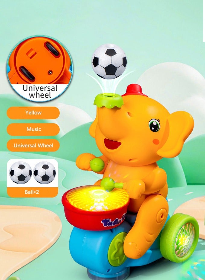 CLEAR TONE Musical Elephant Toy with Levitating Ball & 3D Flashing Lights | Interactive Drum Playing and Music | Electric Animal Toy for Babies and Toddlers | Includes Sound, Movement, and Light - Image 3