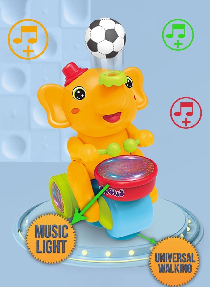 CLEAR TONE Musical Elephant Toy with Levitating Ball & 3D Flashing Lights | Interactive Drum Playing and Music | Electric Animal Toy for Babies and Toddlers | Includes Sound, Movement, and Light - Image 4
