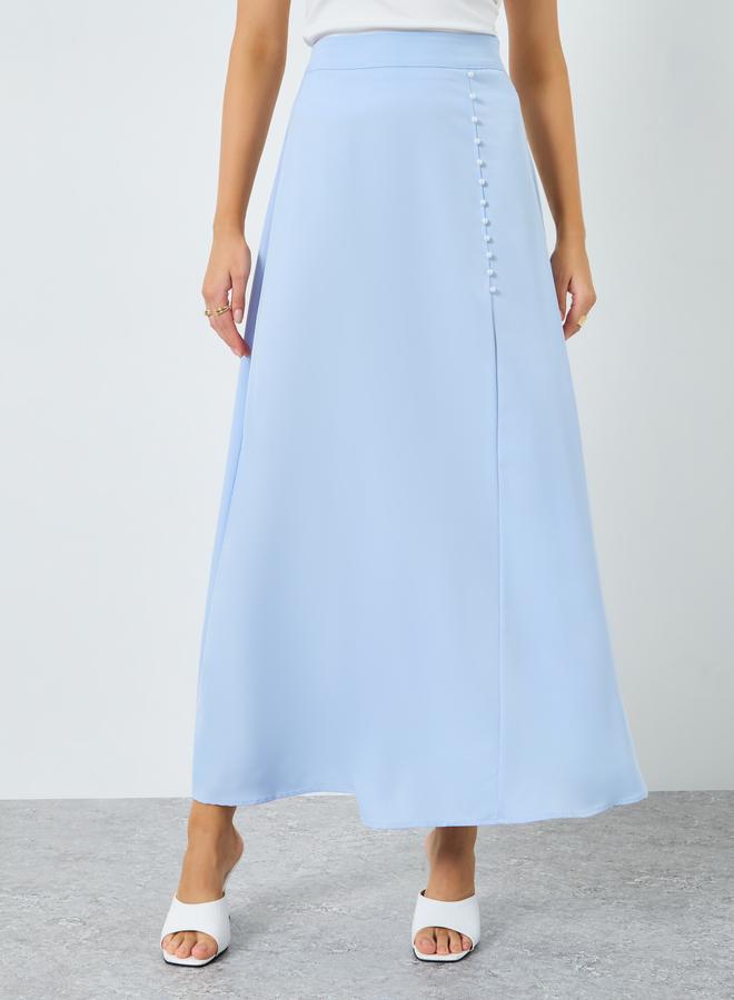 Styli Women Sky Blue A-Line Maxi Skirt - Image 2
