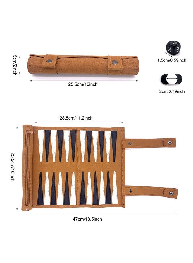 crayfomo Roll-up Portable Suede Backgammon Game Set, Foldable Travel Backgammon Games, Portable Lightweight Backgammon Game for RV Travel, Cruise, Airplane, Camping, Backpacking, Road Trips  - Image 2