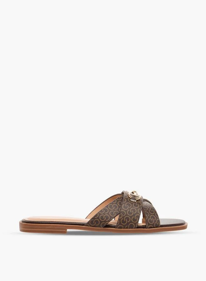 Celeste Women Printed Cross Strap Sandals