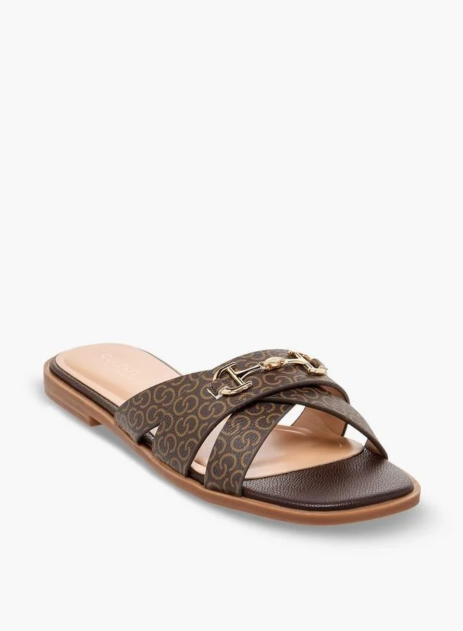 Celeste Women Printed Cross Strap Sandals