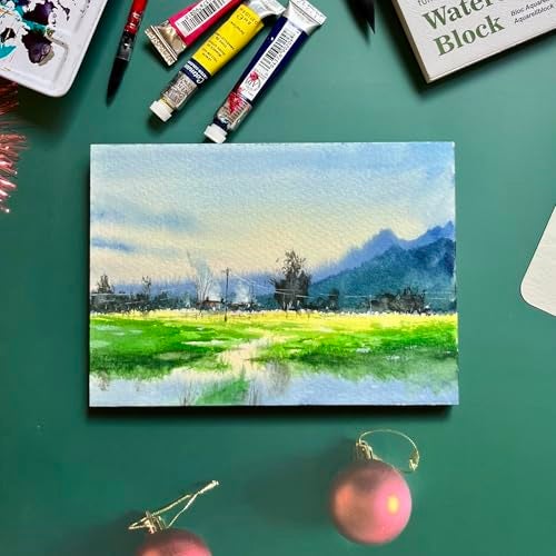 tumuarta Watercolor Block 300 LB, 640 GSM, 100% Cotton, 5X7”, 10 Sheets, Acid Free, Cold Press, Watercolor Paper Board Sketch Books for Watercolors, Acrylic and More Dry & Wet Media - Image 4