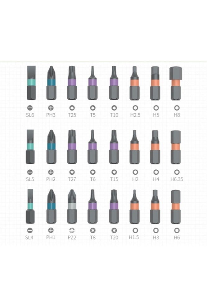 عام مجموعة مفكات راتشيت متعددة الوظائف 24 في 1، مصنوعة من فولاذ عالي الصلابة، تجمع بين المفك والمفتاح، أداة منزلية متعددة الاستخدامات. - Image 4