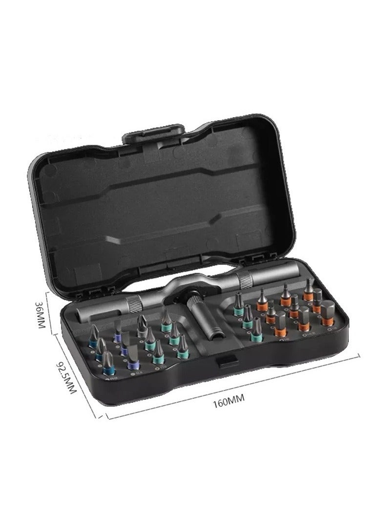 عام مجموعة مفكات راتشيت متعددة الوظائف 24 في 1، مصنوعة من فولاذ عالي الصلابة، تجمع بين المفك والمفتاح، أداة منزلية متعددة الاستخدامات. - Image 3