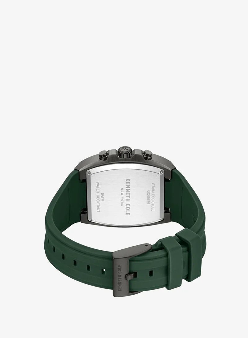 Kenneth Cole New York green FiDi Men's 41.5mm Chronograph Watch with Green Dial & Green Silicone Strap for Men | Best Price UAE