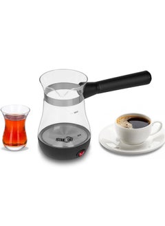 istanbuli istanbuli glass turkish coffee maker with stainless steel base and 800w power  - Image 1