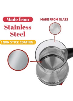 istanbuli istanbuli glass turkish coffee maker with stainless steel base and 800w power  - Image 2
