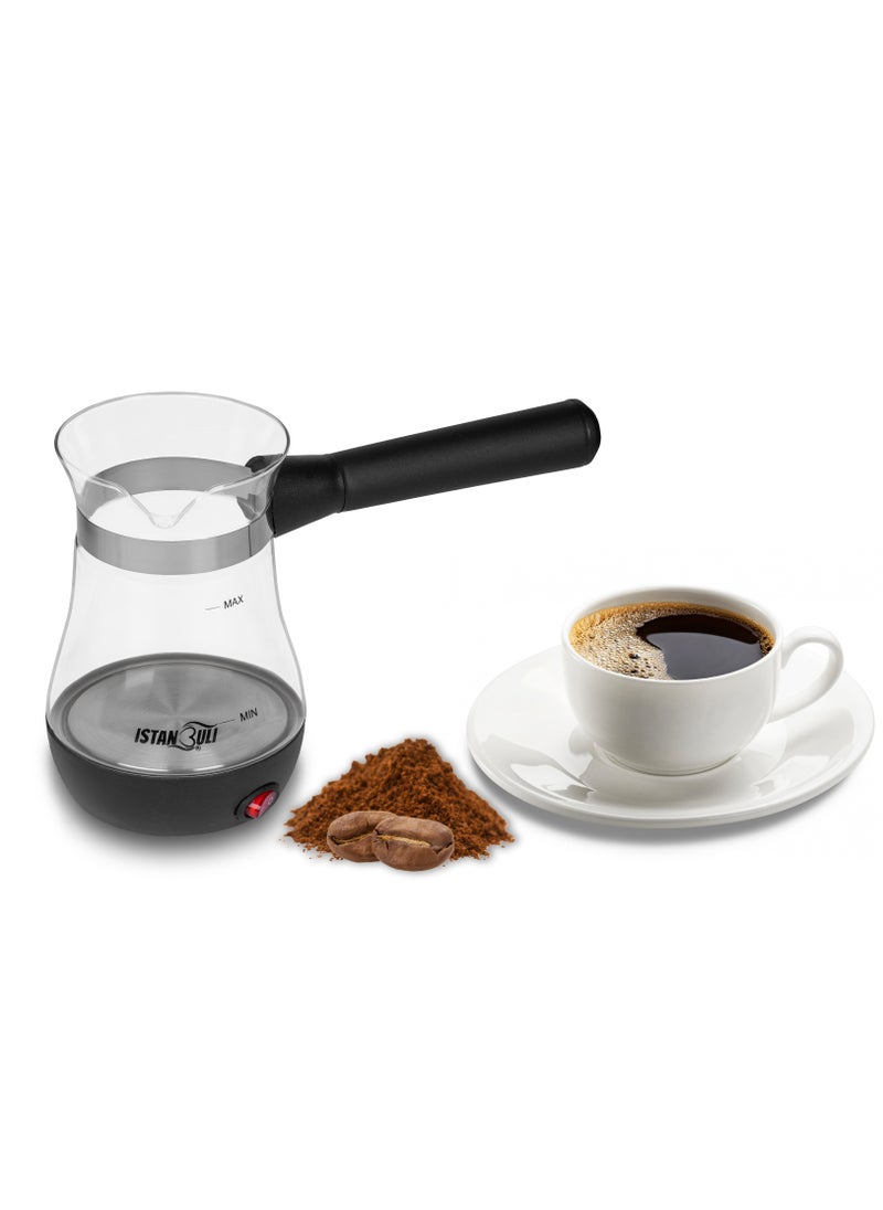 istanbuli istanbuli glass turkish coffee maker with stainless steel base and 800w power  - Image 4