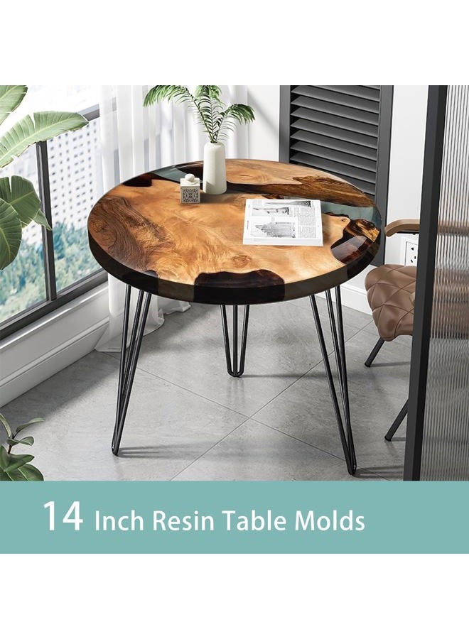 Vehipa Extra Large Resin Table Mold 14 Inch Round Silicone Epoxy Resin Molds for River Table, DIY Crafts,Cutting Board, Desktop Decoration - Image 5