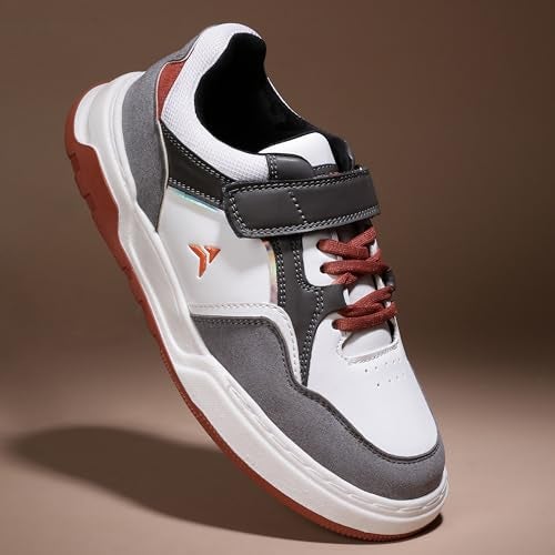 AVANT Kids Jetster Sneakers (AVKSH002CL02SIZE1_Grey/Orange_UK1) - Image 3